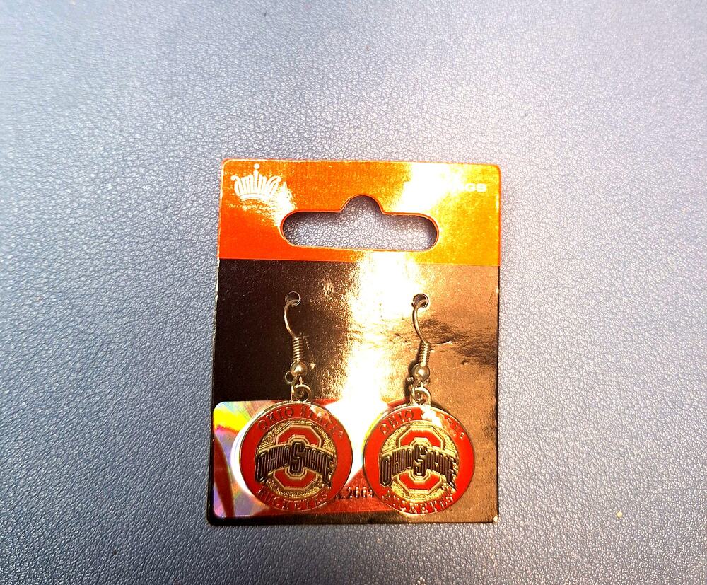 Ohio State Buckeyes Earrings Circle Blue Dangle New  NCAA New